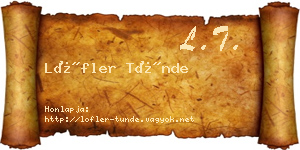 Löfler Tünde névjegykártya